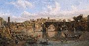 Gaspar Van Wittel View of the River Tiber with the Ponte Rotto and the Aventine Hill oil on canvas